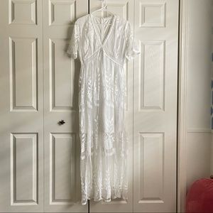 Botique white lace maxi dress